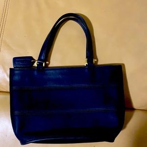 Vintage Coach black leather small handbag